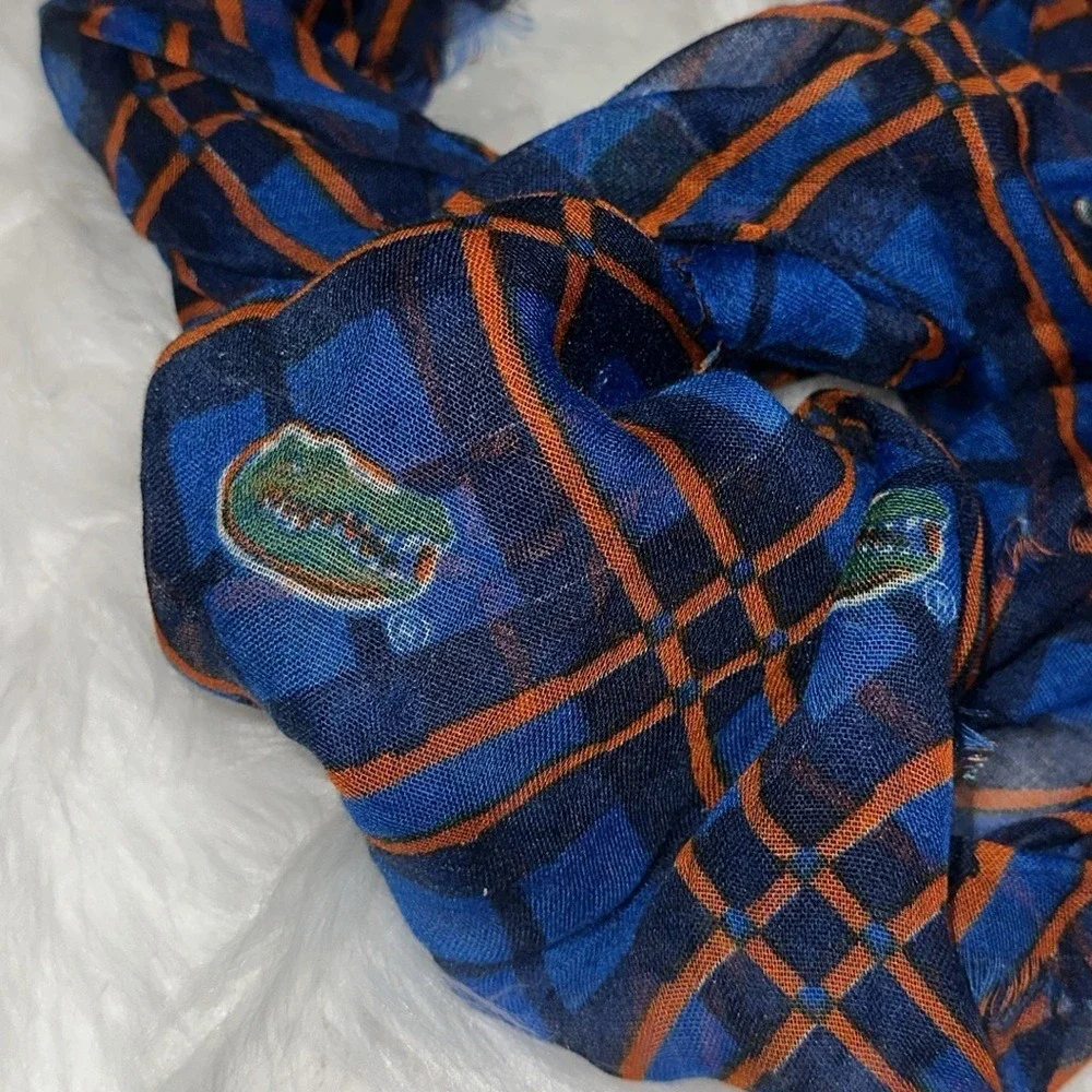 Florida Gators MascotWear Infinity Scarf Blue Orange Plaid NCAA Team Scarf NWT